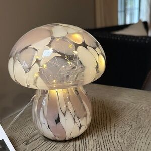 W&A Blush/White Confetti Glass Mushroom Light